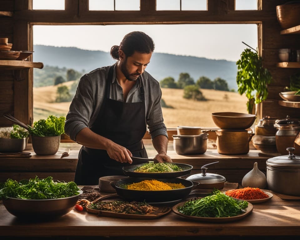 Koken met lokale ingrediënten tijdens het reizen