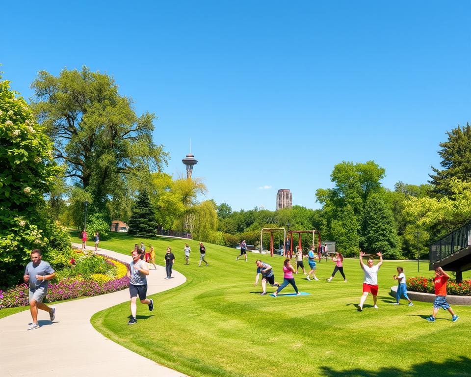 buitensportactiviteiten in het park