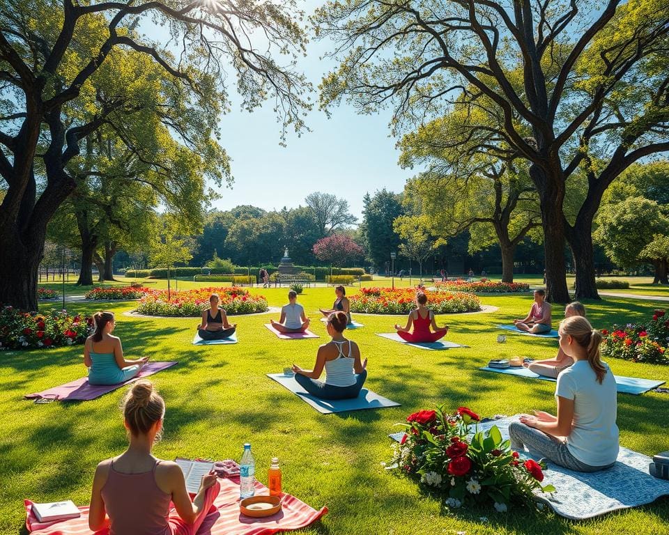 Parkmiddag vol yoga, mindfulness en een zomerse sfeer