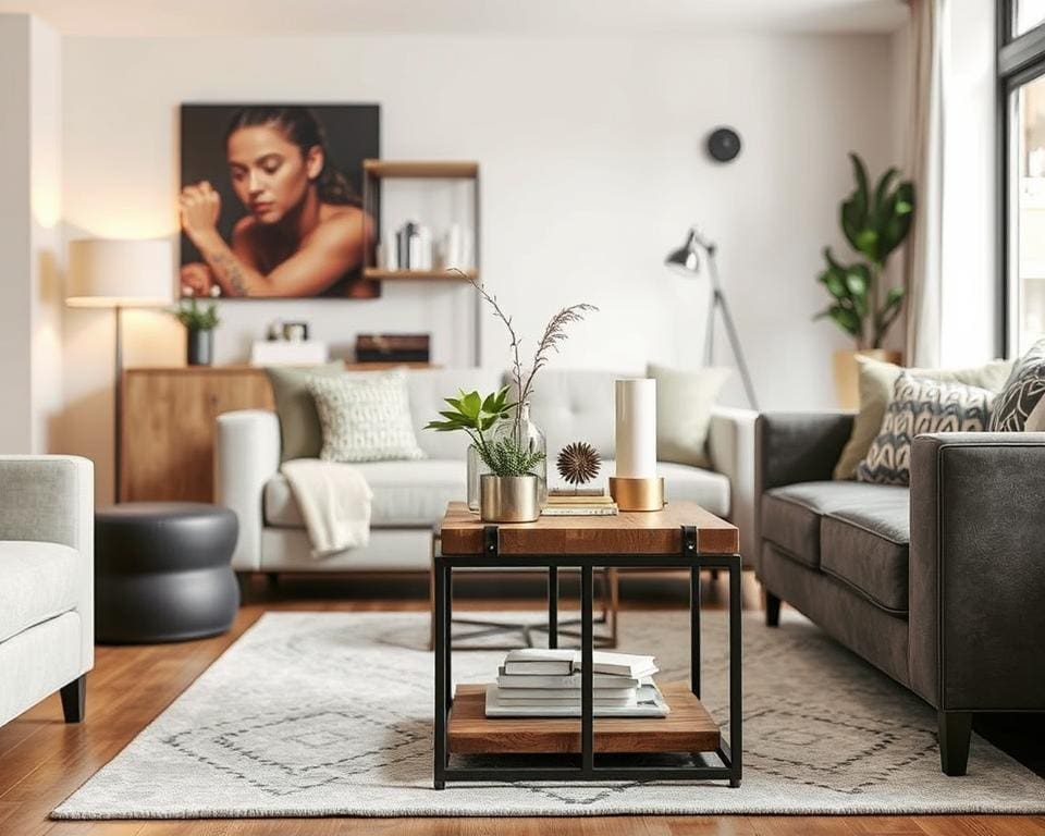 industrieel sidetable in interieur