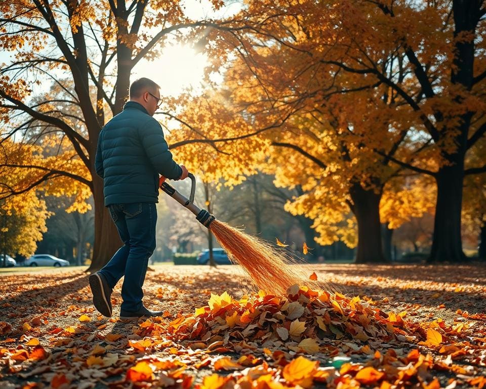 Hoe gebruik je een bladblazer in de herfst?