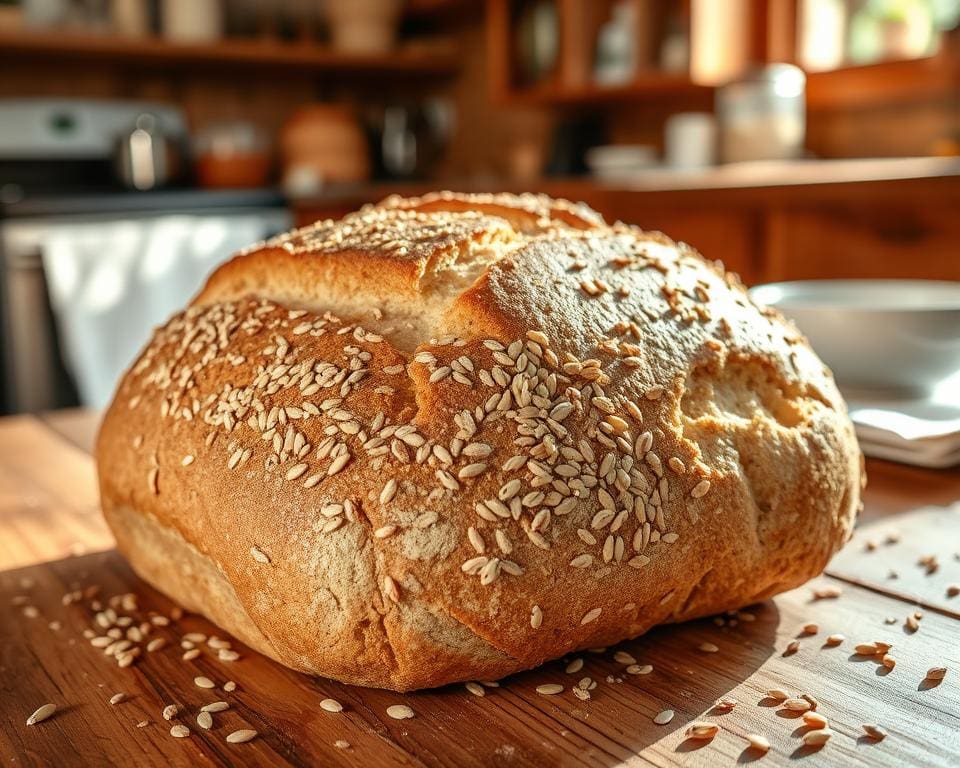 Volkoren zuurdesembrood met lijnzaad en sesam