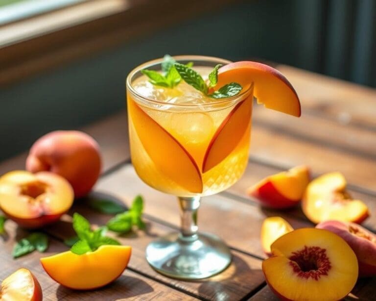 Whiskey Peach Smash: Zoet en verfrissend