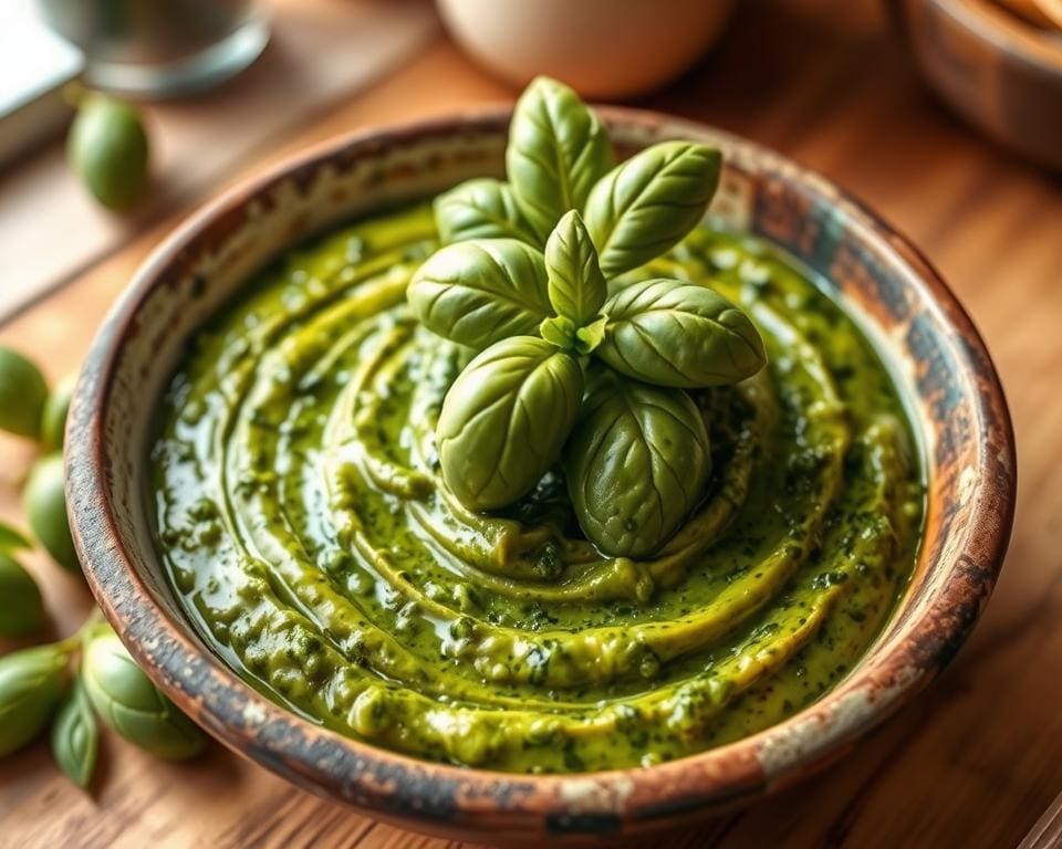 romige pesto-spinaziesaus